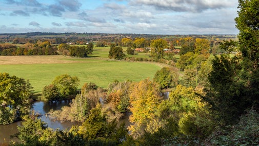 A view of the countryside seen from a viewpoint at Cliveden, Buckinghamshire